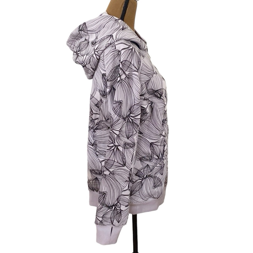 Buff Bunny core zip jacket hoodie floral sketch print in citrus lilac size XXXL - Picture 4 of 15